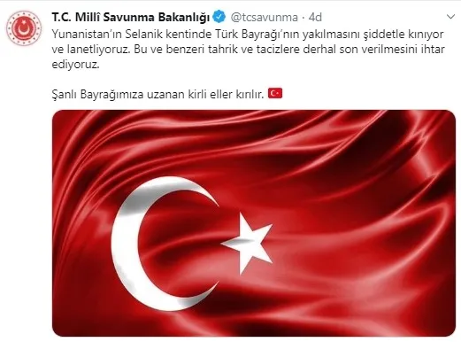 MSB'den Yunanistan’ın Selanik kentinde Türk Bayrağı'nın yakılmasına çok sert tepki - 1