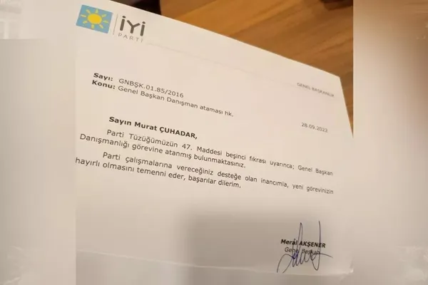 Son dakika: İYİ Parti Genel Başkanı Meral Akşener’in başdanışmanı Murat Çuhadar istifa etti! Başkan Erdoğan’a destek kararı aldı