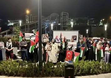 Trabzon'da katil İsrail'e protesto!