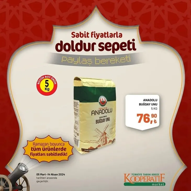 Tarım Kredi Market 30 Mart indirim kataloğu yayınladı! Kaşar peynir 205,00 TL’ye, tost peyniri 185,00 TL’ye, tereyağı 259,00 TL’ye, süt 22,50 TL’ye satışta