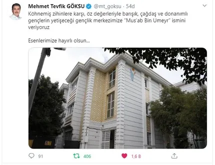 1603286974904.jpg Esenler'deki gençlik parkına “Mus’ab Bin Umeyr” adı verildi! Belediye Başkanı Göksu böyle duyurdu: Köhnemiş zihinlere karşı... - 1