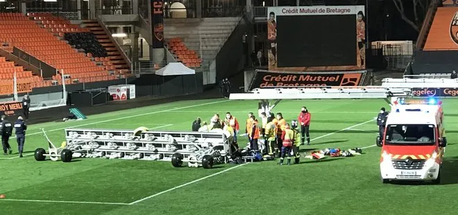 Lorient-Rennes maçının ardından üzerine projektör düşen görevli hayatını kaybetti