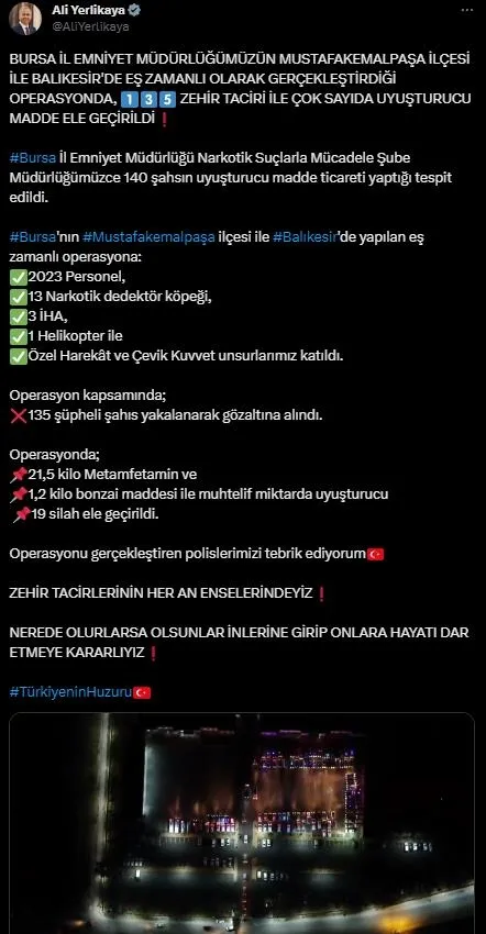 İki ilde zehir tacirlerine operasyon! 135 gözaltı