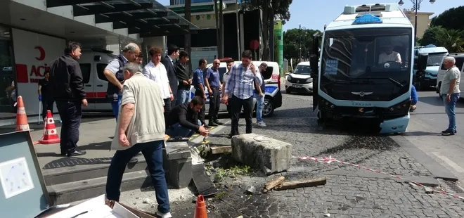 Şoför neye uğradığını şaşırdı! Hastane girişine bodoslama daldı