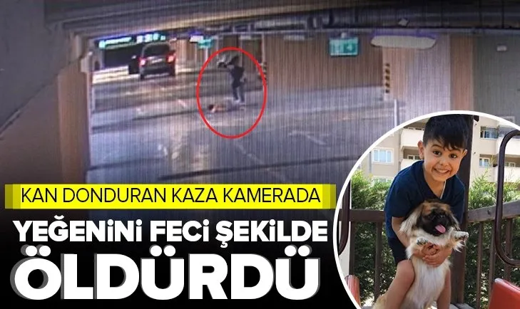 Yeğeninin üzerinden geçerek öldürdü! Feci kaza kamerada