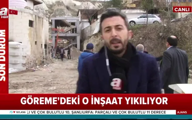 Peri bacalarının yanındaki bina yıkılıyor!