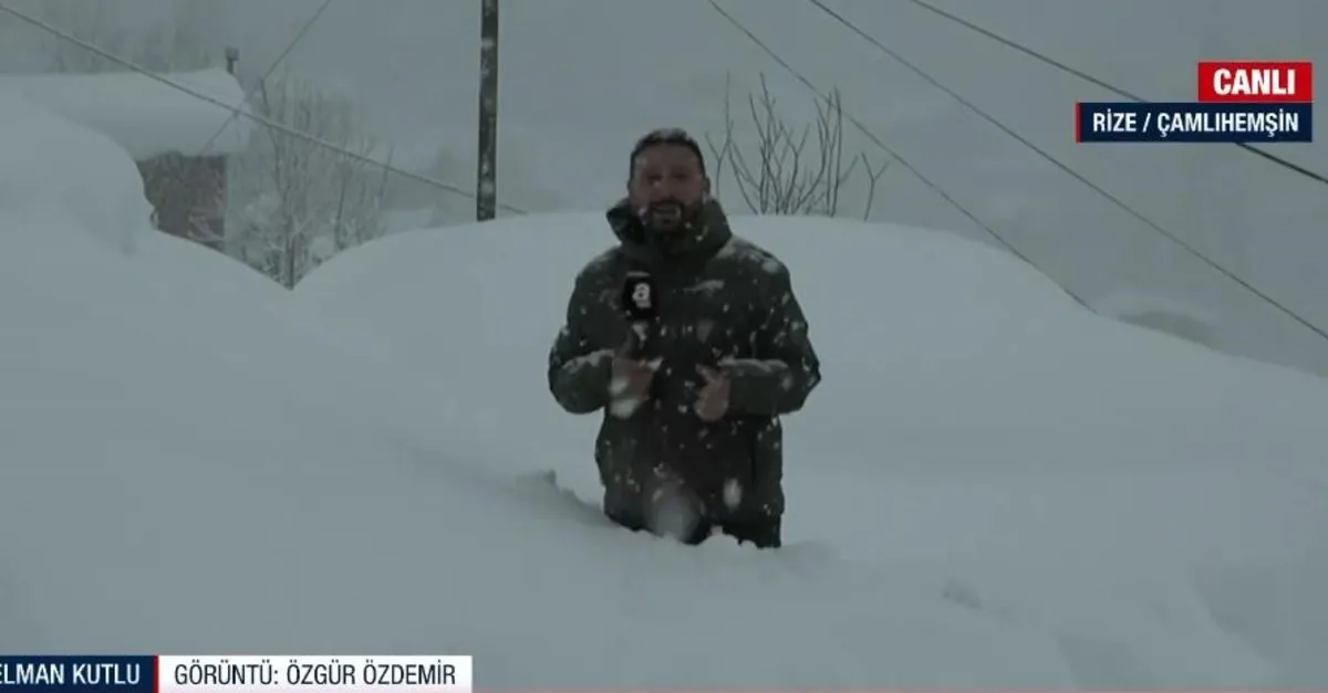 Ayder'de yoğun kar yağışı