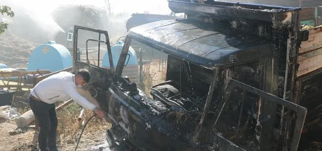 Niğde'de büyükbaş hayvan çiftliğinde yangın çıktı