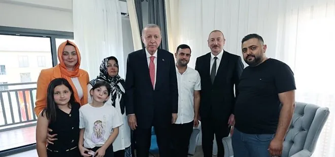 Başkan Erdoğan ve Aliyev’den depremzede aileye sürpriz ziyaret!