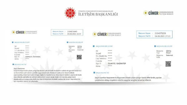 İletişim Başkanı Fahrettin Altun CİMER'e atılan yangınla mücadeleye destek mesajlarını yayınladı - 3