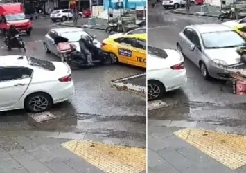 Pendik'te motokuryenin ölümle burun buruna kaldığı anlar! Olayın ilk görüntüleri ortaya çıktı