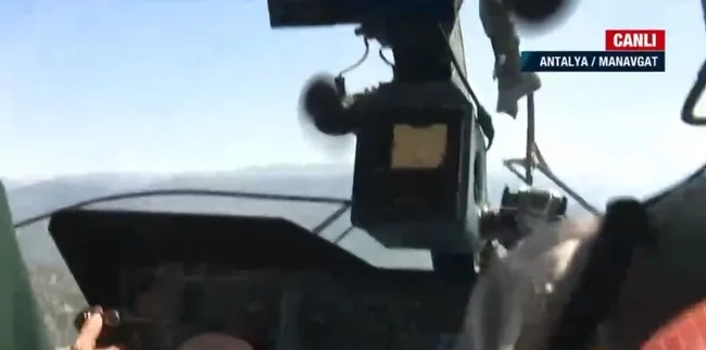 A Haber yangın söndürme helikopterinde! Çalışmalar günün ilk ışıklarıyla başladı