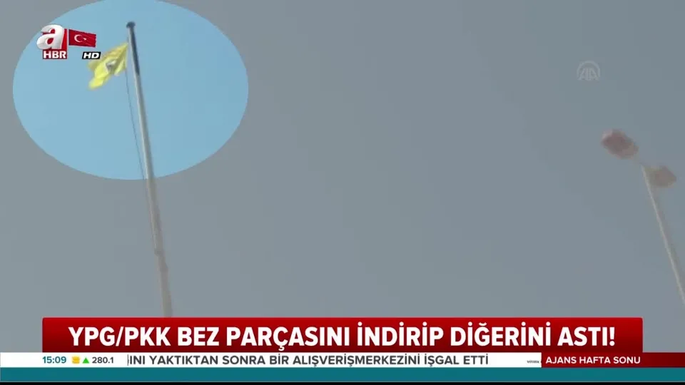 YPG/PKK’dan Tel Abyad’da ’bayrak’ oyunu |Video
