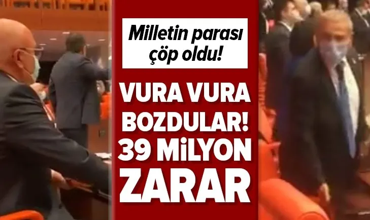 CHP ve HDP'li vekiller vura vura TBMM'deki elektronik ses ve oylama sistemini bozdu