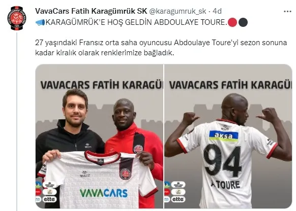 Son dakika: Fatih Karagümrük Abdoulaye Toure’yi kiraladı