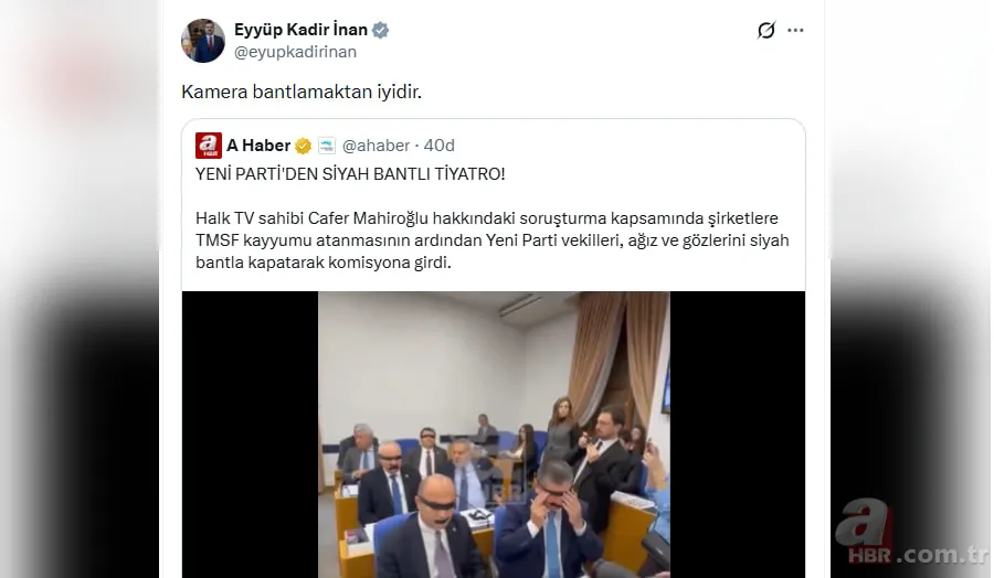 Yeni Parti'den siyah bantlı provokasyon! Halk TV'ye destek şovu alay konusu oldu: AK Parti'den olay gönderme 6