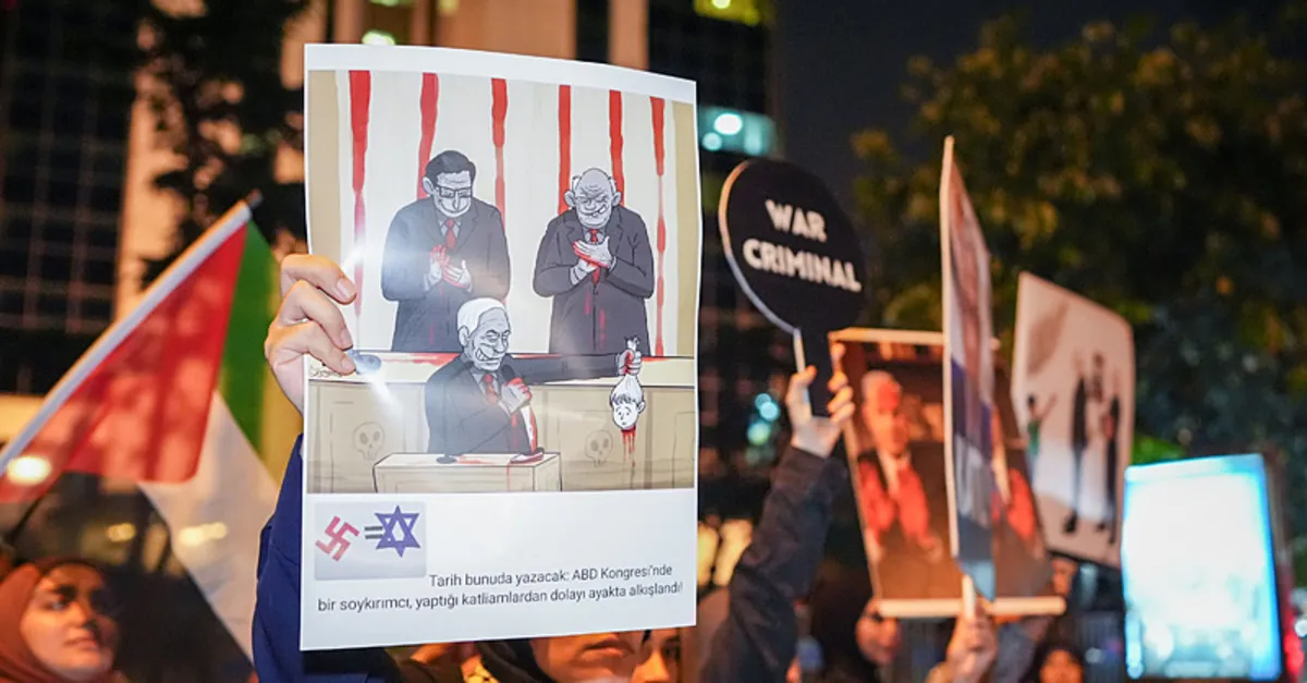 İsrail’in İstanbul Başkonsolosluğu’nda İsmail Haniye suikastı protestosu