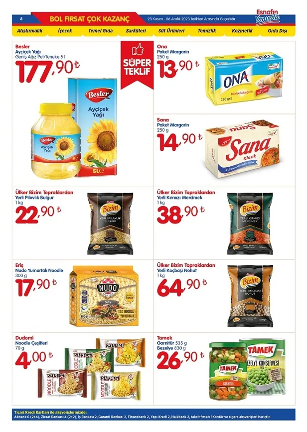 Bizim Toptan Market 29 Kasım indirim kataloğu yayında! Bu ayın son indirim listesindeki ürünler arasında temel gıda uygun fiyata satışta… - 2