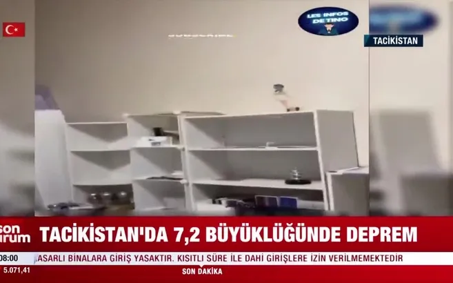 Tacikistan’da 7,2 büyüklüğünde deprem!