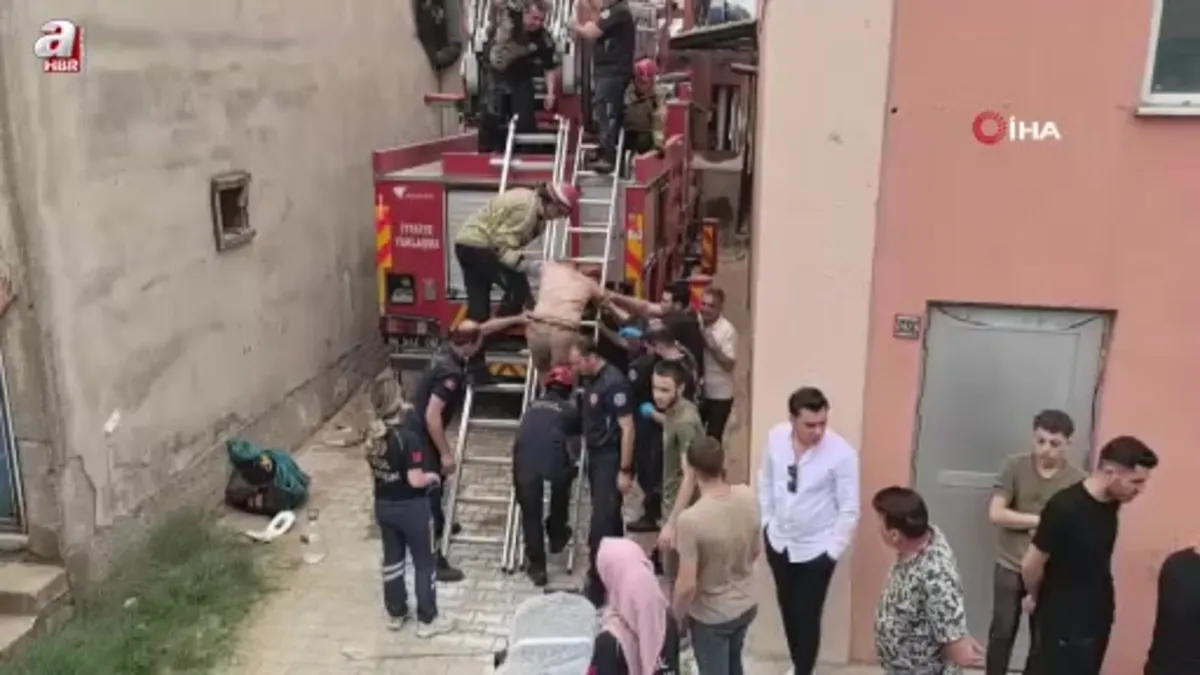 Talaş emici makinesine sıkışan işçiyi itfaiye ekipleri kurtardı