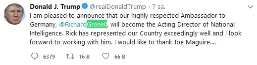 Trump, Ulusal İstihbarat Başkanlığının başına Richard Grenell’i getirdi! Richard Grenell kimdir?
