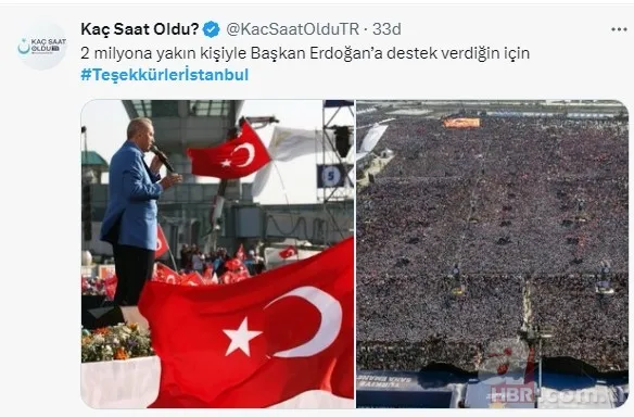 Başkan Recep Tayyip Erdoğan’dan “Teşekkürler İstanbul” mesajı! “Tweet altında paylaşalım…”