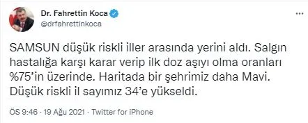 samsun-asilamada-mavi-kategoriye-gecti-1629407023767.jpg Samsun aşılamada ‘mavi’ kategoriye geçti - 1