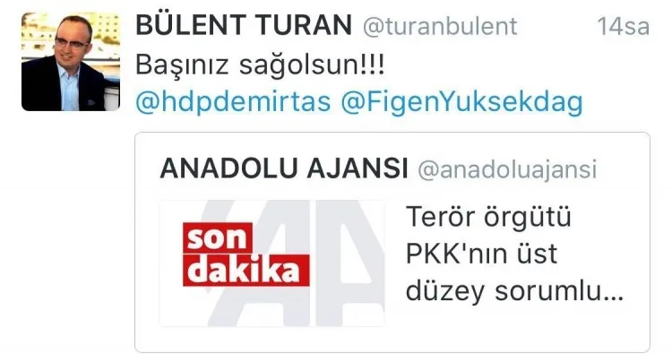 Bahoz Erdal için HDP'ye başsağlığı mesajı! - 1