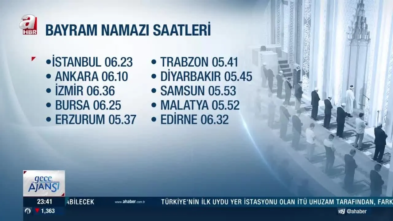 son dakika istanbul da bayram namazi saat kacta kilinacak iste il il 2021 yili kurban bayrami namaz saatleri video ahaber video izle