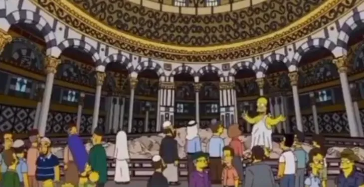 Simpsonlar’dan yeni din pazarlaması: Homer Simpson Kubbetü’s Sahra’da ‘Hrismüsyahudi’ tabiriyle topluma sesleniyor! Hedef dünyada tek din mi?