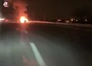 Seyir halindeki araç alev topuna döndü