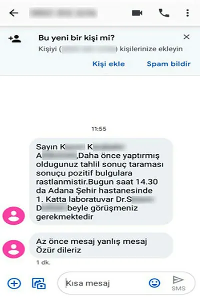 Adana'da koronavirüsle ilgili "tahlil sonucunuz pozitif çıktı" mesajları atan memur tutuklandı - 2