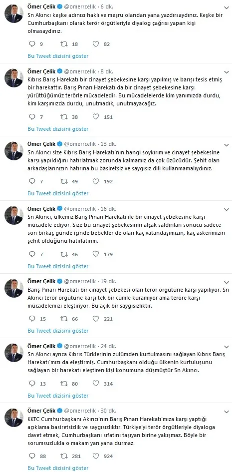 AK Parti'den Mustafa Akıncı'nın "Barış Pınarı Harekatı" açıklamalarına sert tepki - 1