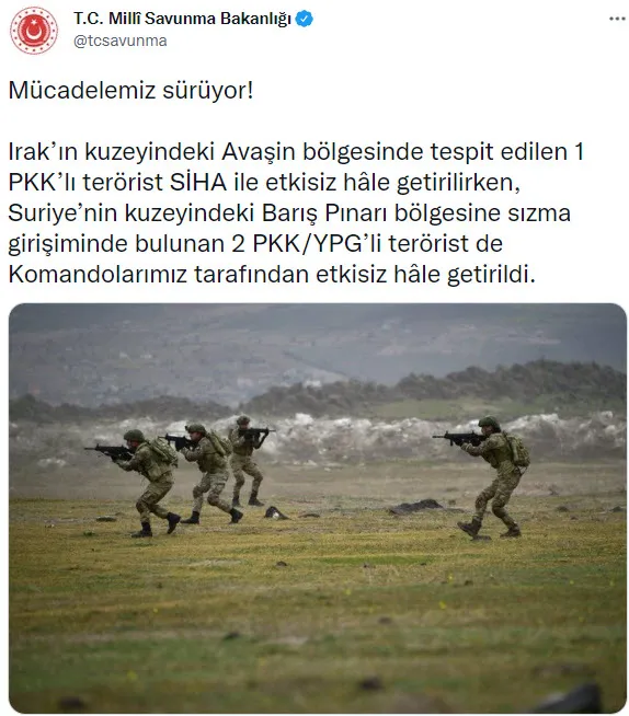 Son dakika: Mehmetçik Irak ve Suriye’de 3 teröristi etkisiz hale getirdi