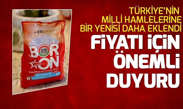 Türkiye’nin yerli ve milli temizlik ürünü BORON piyasada! BORON’un fiyatıyla ilgili önemli duyuru