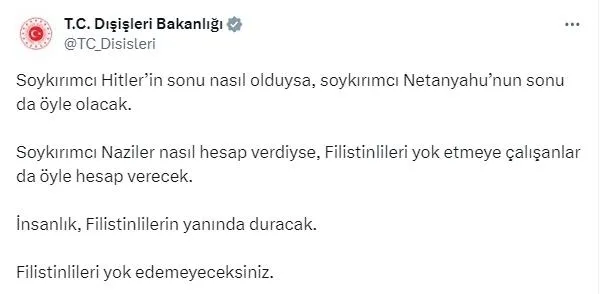 İsrailli Bakan Katz’dan Başkan Erdoğan’a ölümle tehdit: Sonun Saddam gibi olur | Türkiye’den peş peşe tepkiler