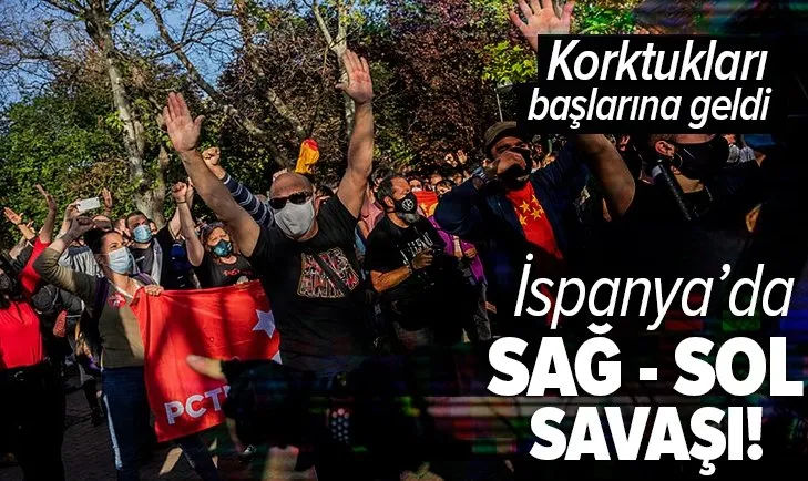 İspanya'da sağ - sol savaşı! Aşırı sağcı Vox partisinin mitinginde olay çıktı
