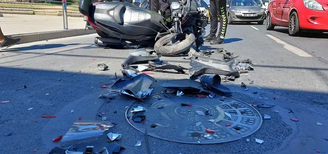 Fatih’te park halinde araca çarpan motosikletli yaralandı