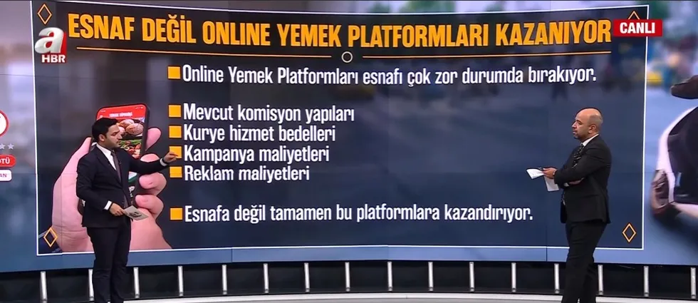 1782433919758.jpg Mehmet Karataş ayrıca online yemek platformlarında birçok ruhsatsız ve merdiven altı işletme bulunduğuna dikka tçekerek ilgili bakanlıklara çağrıda bulundu. (Foto: A Haber - Ekran Görüntüsü)