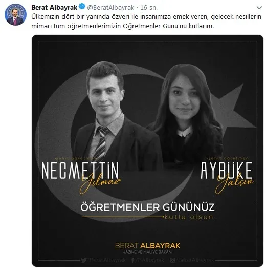 Bakan Berat Albayrak'tan Öğretmenler Günü'nü mesajı - 1