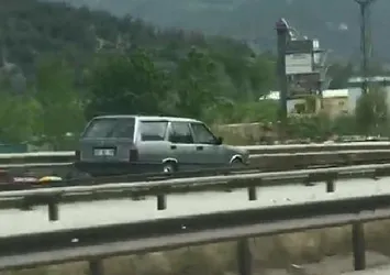 Ters yönden giden otomobile ceza yağdı