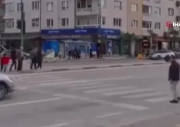 Bursa'da kaza anı kask kamerasına yansıdı
