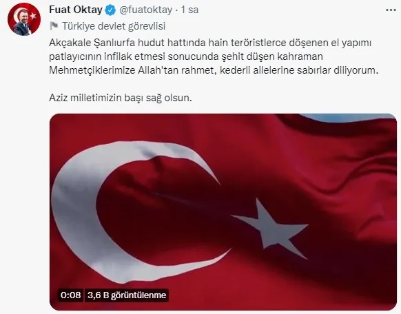 Son dakika: Akçakale Şanlıurfa hudut hattında 3 Mehmetçik şehit oldu