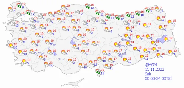 1668090703116.png Sıcaklıklar düşüyor! Sağanak yağış etki altına alacak! Meteoroloji'den son dakika uyarısı... İstanbul Ankara İzmir hava durumu - 10