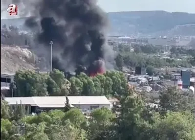 Katı atık merkezinde yangın paniği