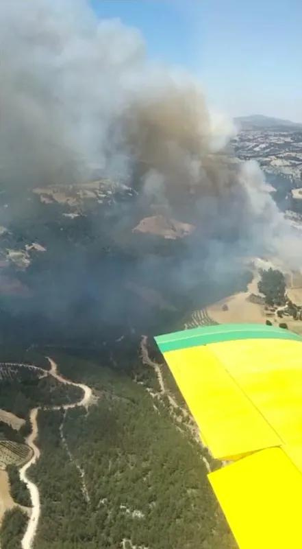 Son dakika: Manisa'da orman yangını çıktı! Havadan ve karadan müdahale ediliyor - 3