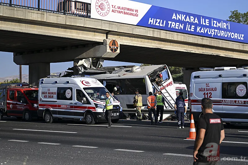 Ankara'da katliam gibi kaza! Yolcu otobüsü köprünün ayağına saplandı | Kahreden detay ortaya çıktı 12
