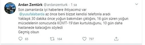 Son dakika: Ünlü stratejist Yusuf Alabarda corona virüsü yendi! İşte ilk sözleri - 1