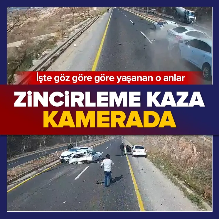 Zincirleme trafik kazası! İşte kayda alınan o anlar