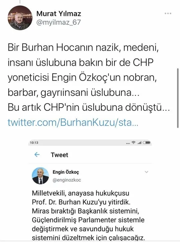 Burhan Kuzu'nun vefatı hakkında iğrenç paylaşımda bulunan CHP'li Özkoç'a sert tepki - 4
